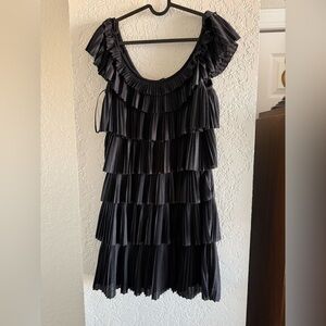 White House Black Market Black Ruffled Dress
